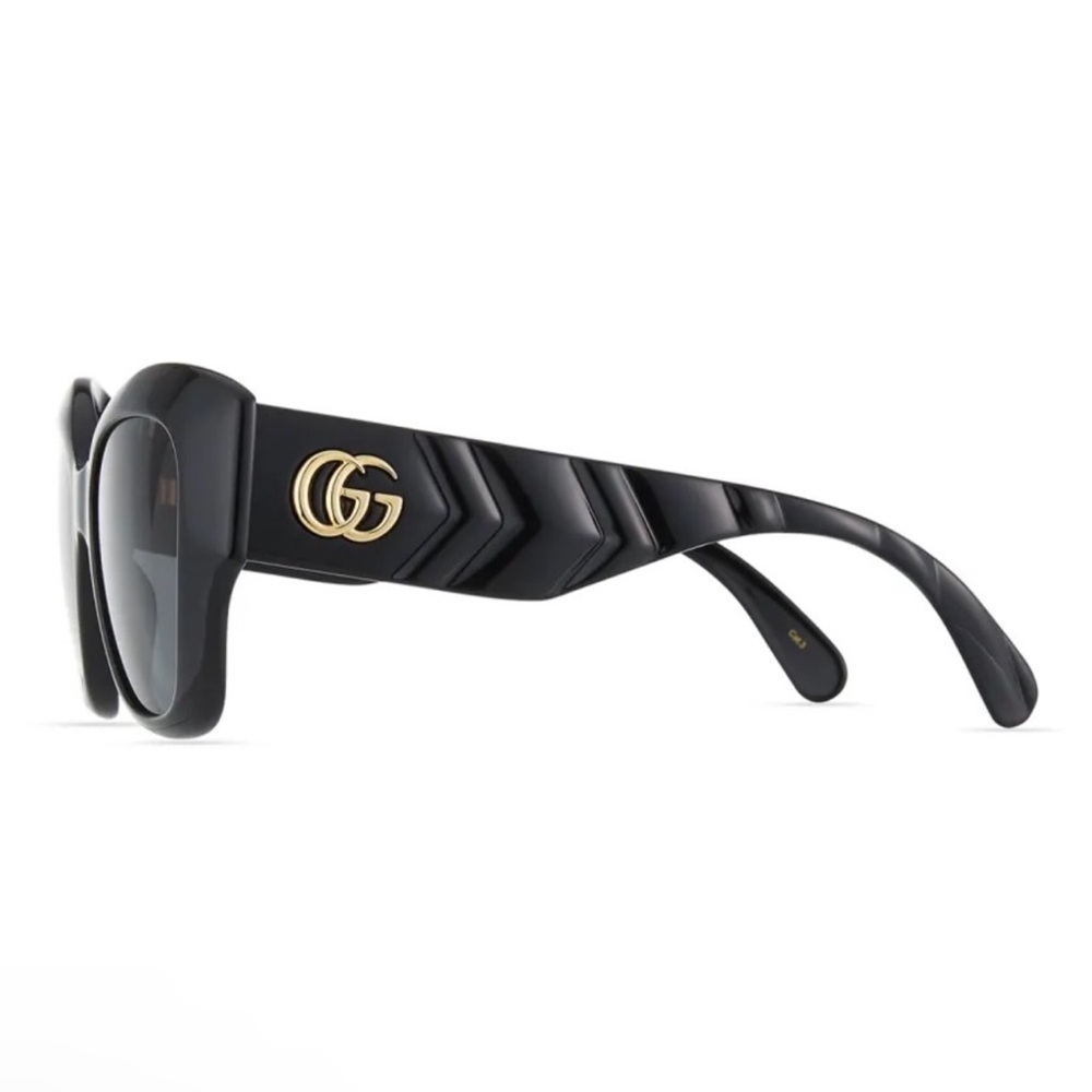 Gucci Butterfly Oversized Acetate Black GG Logo Sunglasses GG0808S - Picture 2 of 15